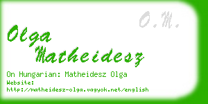 olga matheidesz business card